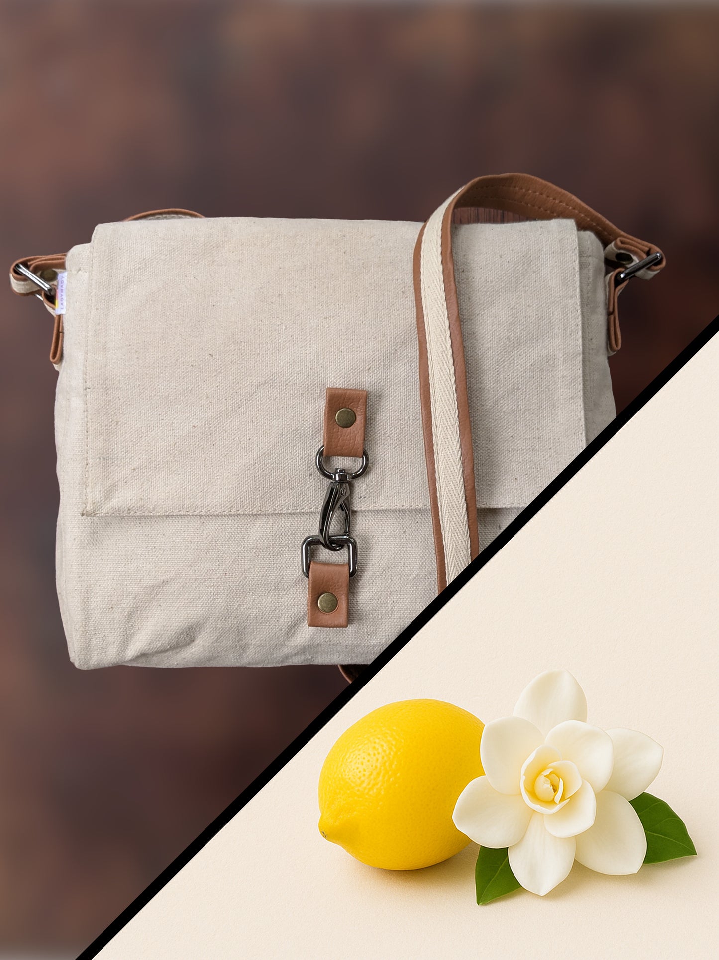 Canvas Crossbody Bag – Water-Resistant, Durable, Everyday Style | Waxed Finish | Selectable Aromas