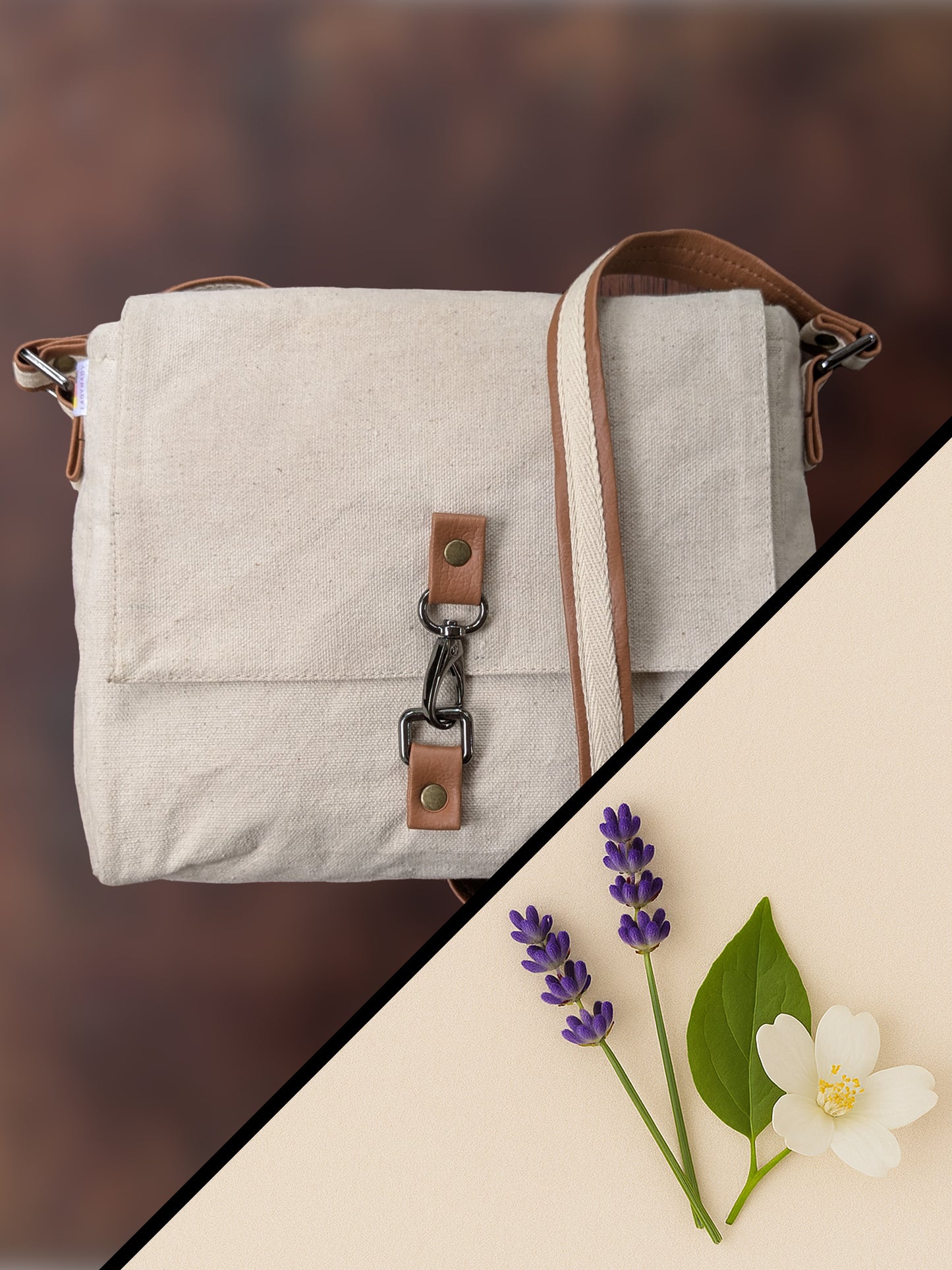 Canvas Crossbody Bag – Water-Resistant, Durable, Everyday Style | Waxed Finish | Selectable Aromas