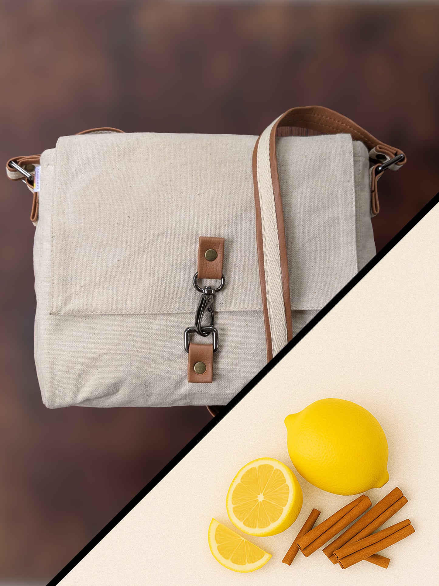 Canvas Crossbody Bag – Water-Resistant, Durable, Everyday Style | Waxed Finish | Selectable Aromas