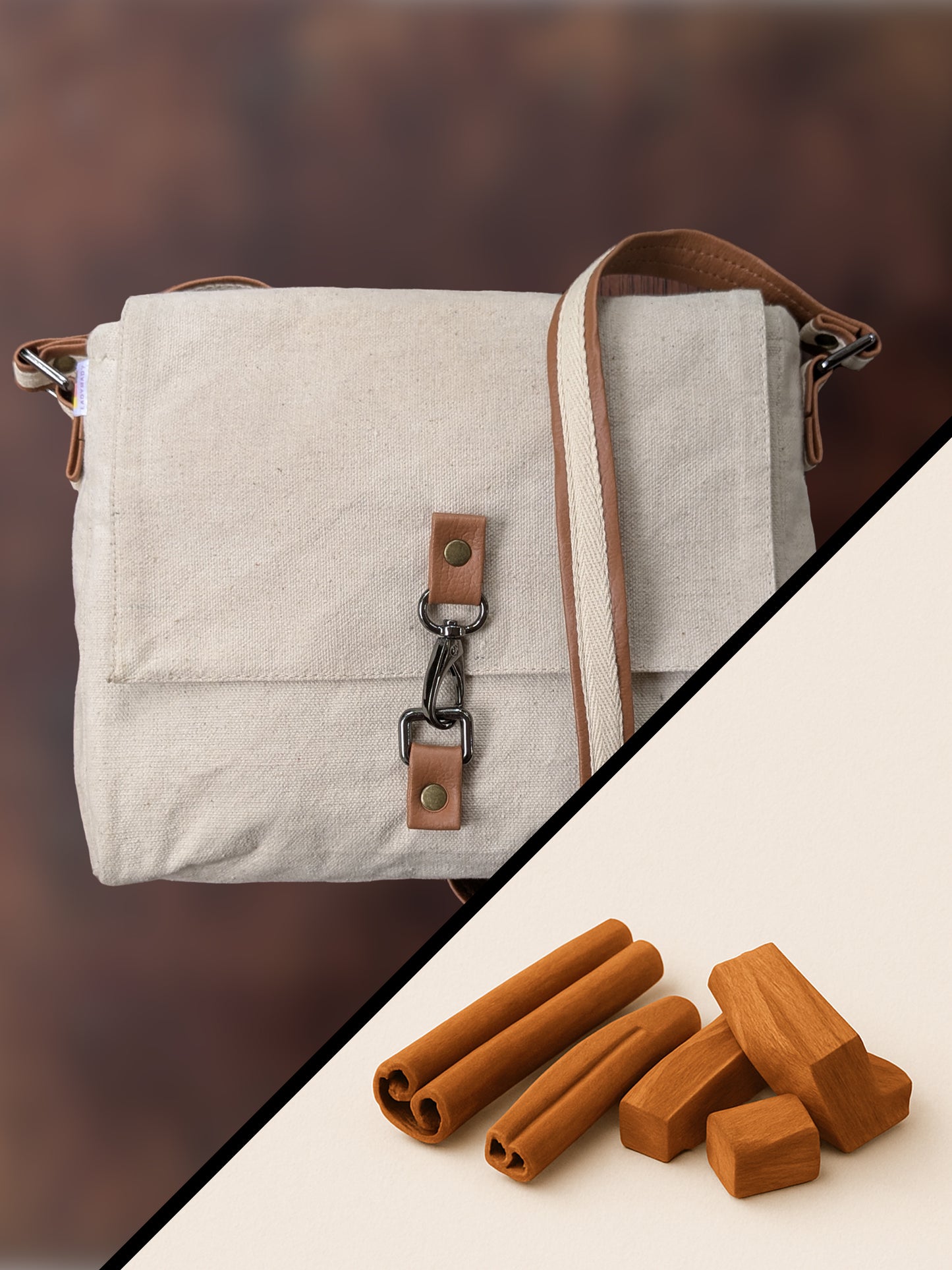 Canvas Crossbody Bag – Water-Resistant, Durable, Everyday Style | Waxed Finish | Selectable Aromas
