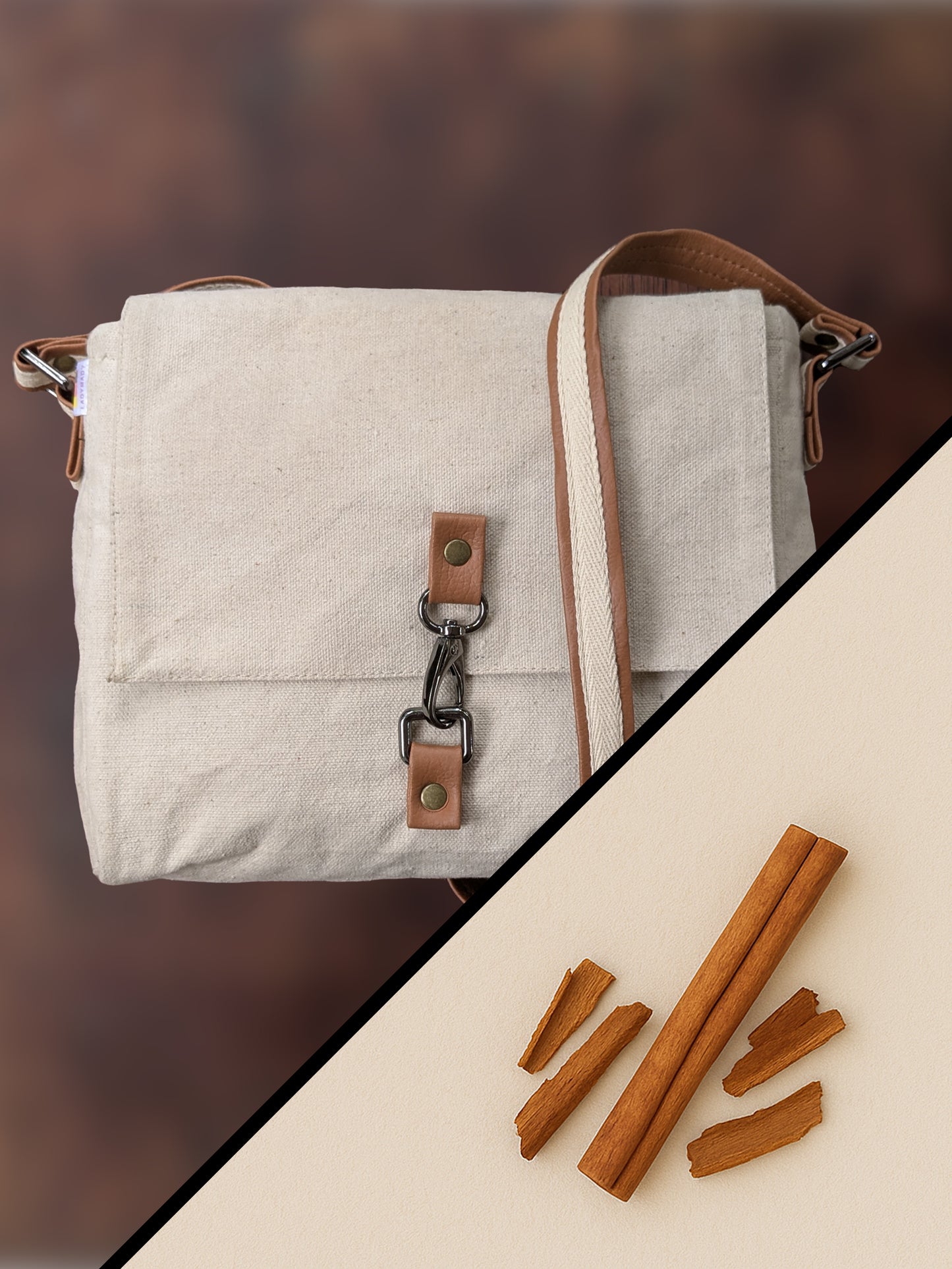 Canvas Crossbody Bag – Water-Resistant, Durable, Everyday Style | Waxed Finish | Selectable Aromas